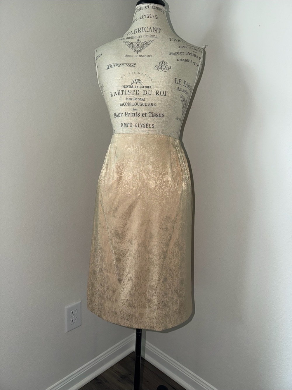 Gold Pencil Skirt